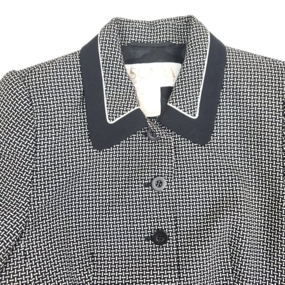 Vintage Escada black and white plaid wool silk patterned blazer - Picture 12 of 13